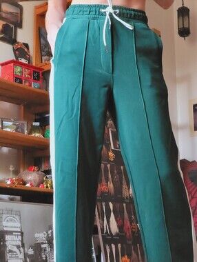 Marc O'Polo Organic Dark Green Track Jogging Pants with White Side Stripe - Xs